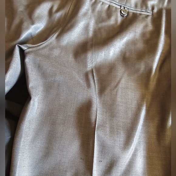 Virgin wool grey silver tailored dress pant trousers - Picture 10 of 11